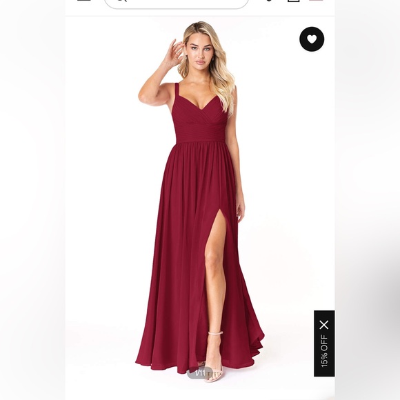 Azazie Chanel burgundy bridesmaid dress size 10 - Picture 2 of 2